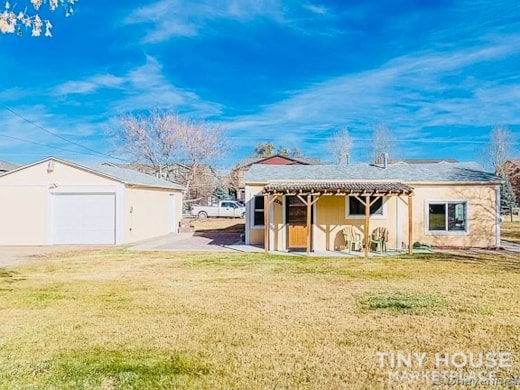 We are a young family of former tiny house dwellers! We have a large yard 